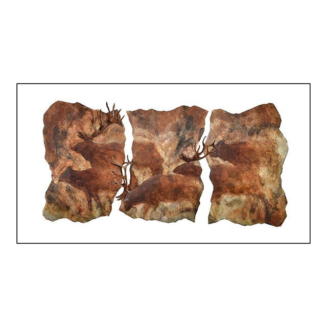Late 20th Century Elk Triptych, Brent Lawrence For Sale