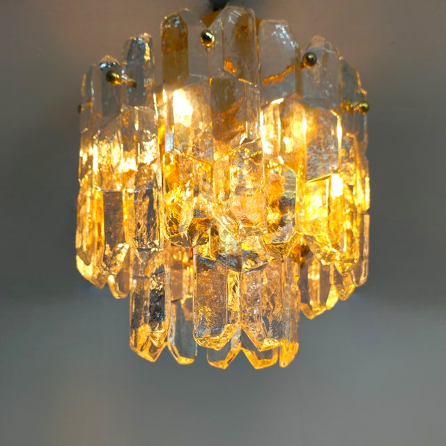 Ceiling Light with Glass from Kalmar Franken KG, 1970s, in Very Good conditions. Designed 1970 to 1979 This piece has an...