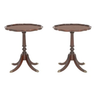 Pair of Regency Style Mahogany Pie Crust Edge Side Tables For Sale