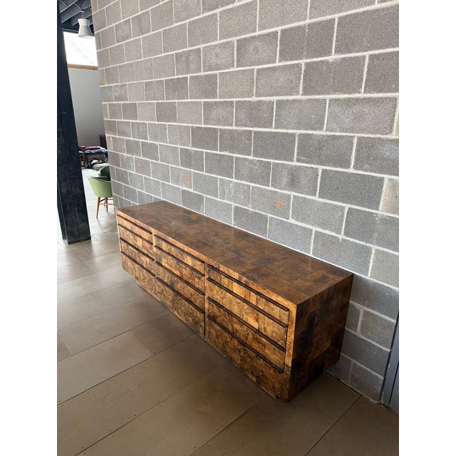 Paul Evans Paul Evans Patchwork Dark Burl Credenza / Dresser For Sale - Image 4 of 7