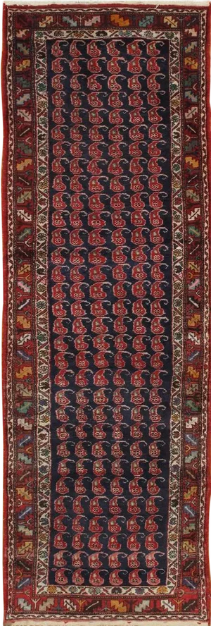Blue Vintage Malayer Handmade Wool Runner