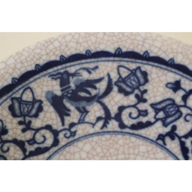 Ceramic Bowl Porcelain Rarity Bohemia-Werk Blue and White Eagle Motif, Germany 1941 For Sale - Image 7 of 12
