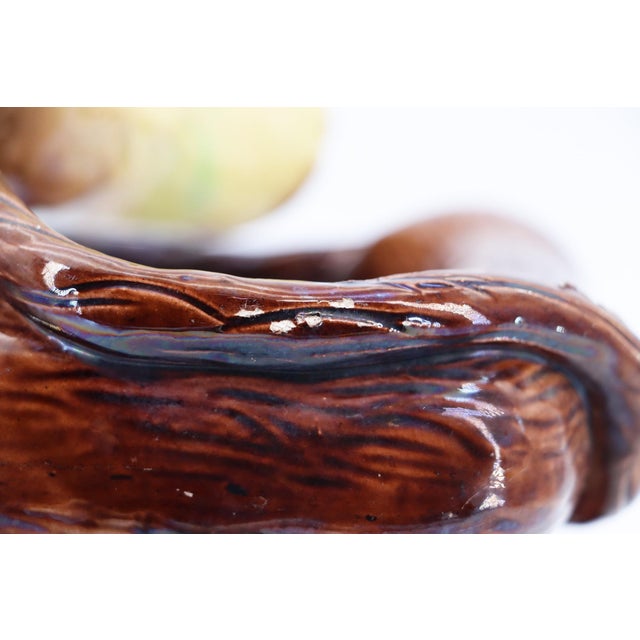 19th Century Monkey Playing Violin, Portuguese Palissy Ware For Sale - Image 9 of 15