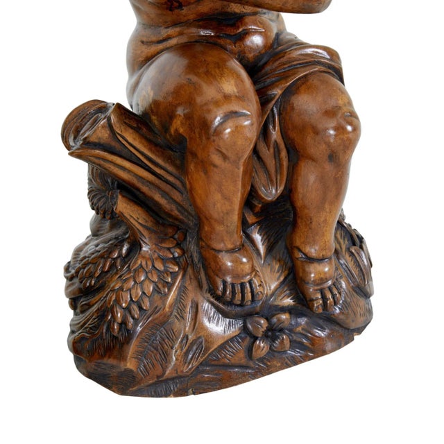 1970s Gothic Revival Carved Cherubs, Set of 2 For Sale - Image 5 of 9