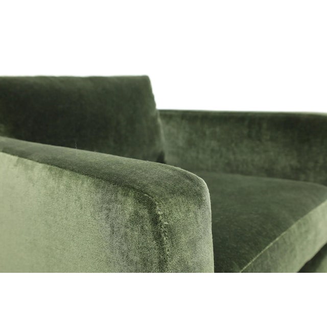 Wood Lounge Chairs Harvey Probber Style in Forest Green Mohair For Sale - Image 7 of 8