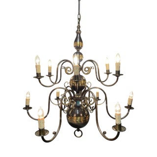Large Flemish 2-Tier Chandelier For Sale