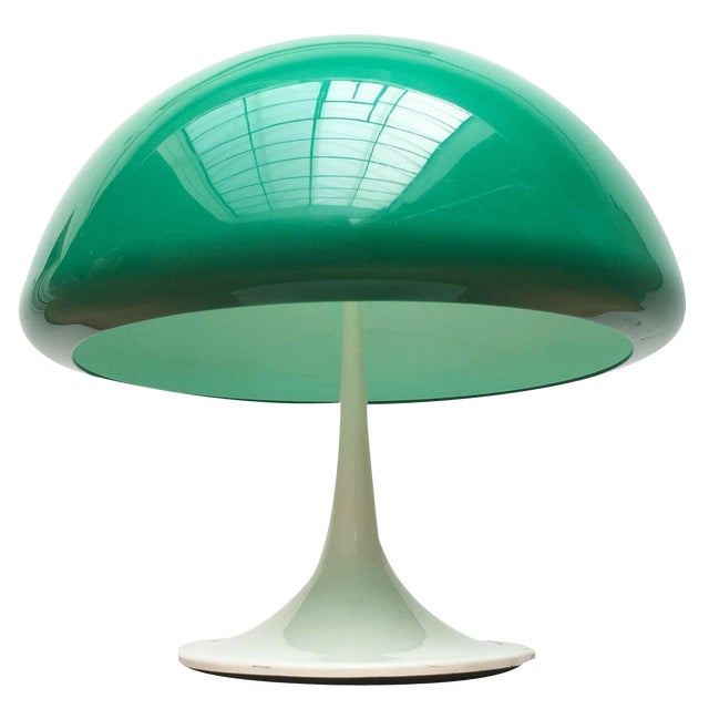 Mid-Century Space Age Italian Green Early Model Toledo Table Lamp by Luigi Massoni for Guzzini, 1960s For Sale