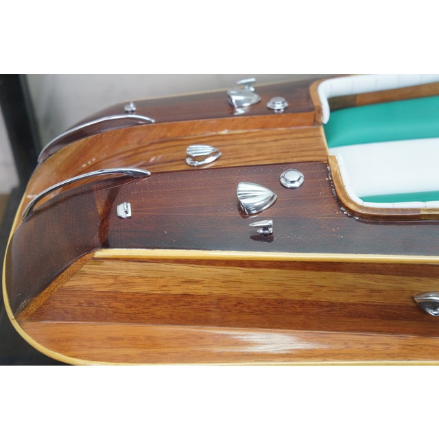Vintage Riva Aquarama Hardwood Runabout Speed Boat Model Display Case 40" For Sale - Image 6 of 15