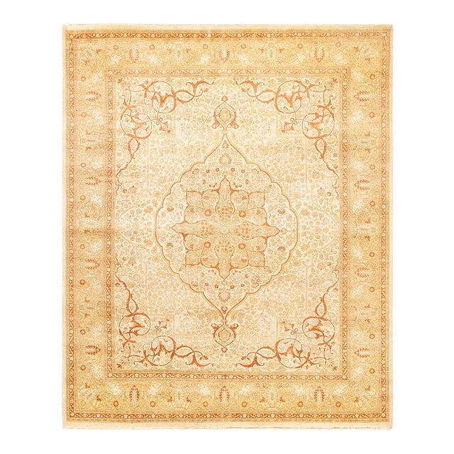 Mogul Collection Hand-Knotted Area Rug - Ivory 8' 3" x 9' 10" For Sale