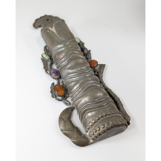 Metal 19th Century Chinese Pewter Bamboo Form Wall Pocket Vase For Sale - Image 7 of 12