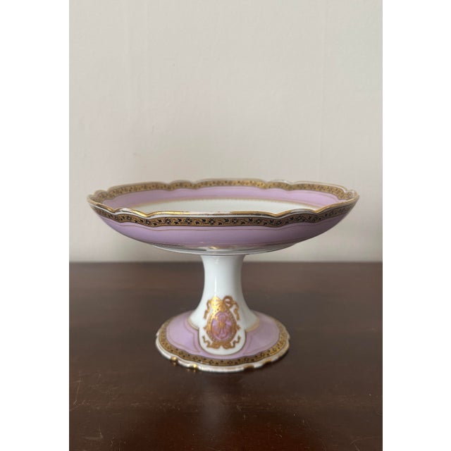 Ceramic Late 19th Century Old Paris Escalier De Cristal Pompadour Pink Compote Dish For Sale - Image 7 of 8