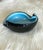 Mid-Century Modern 1950s Alfredo Barbini Black & Aqua Murano Glass Shell Dish For Sale - Image 3 of 5