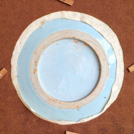 Blue Charming 18th Century Pair of Canton Blue and White Ceramic Plates - Framed For Sale - Image 8 of 9