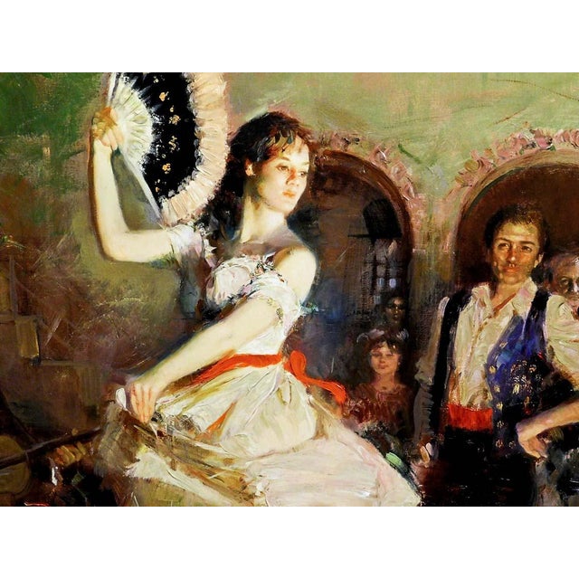 Brown Pino "The Last Dance" on Canvas Hand Signed & Embellished W/ Custom Framed For Sale - Image 8 of 8