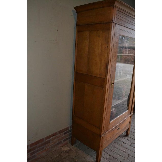 Wood Antique Oak Art Deco Display Cabinet For Sale - Image 7 of 11