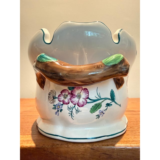 Tiffany and Co. Floral Hand-Painted Centerpiece Bowl or Jardiniere For Sale - Image 9 of 11