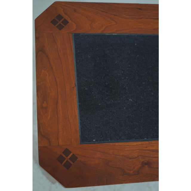Stickley Cherry Mission Style Granite Top Table For Sale - Image 9 of 14