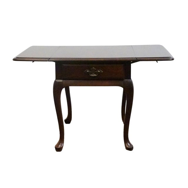 Cresent Furniture Solid Cherry Traditional Style 36" Pembroke Drop Leaf Accent End Table 1338 For Sale - Image 11 of 16