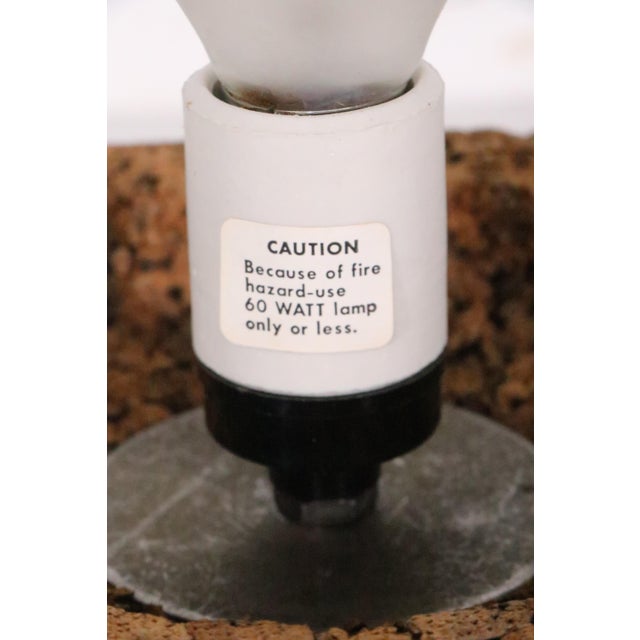 Mid 20th Century Danish Modern Cork and Glass Table Lamp For Sale - Image 15 of 17