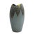 A striking vintage German ceramic vase featuring a tall, gently tapered form with an asymmetric sculptural opening. The...