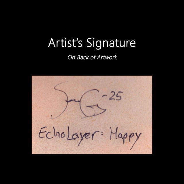 EchoLayer: Happy - Colorful Expressionist Abstract Figurative Original Artwork by Soren Grau For Sale - Image 10 of 10