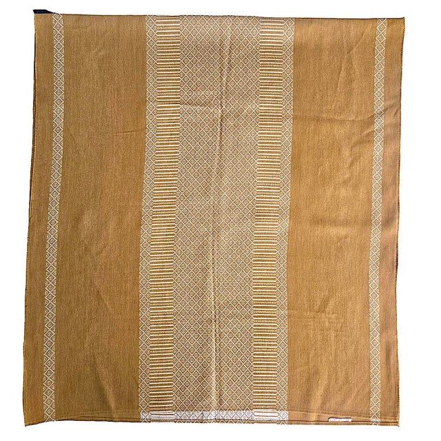 Camel Swedish Wool Embroidered Textile Tablecloth or Throw For Sale - Image 8 of 12