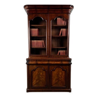Antique English Mahogany Bookcase, 1800s For Sale