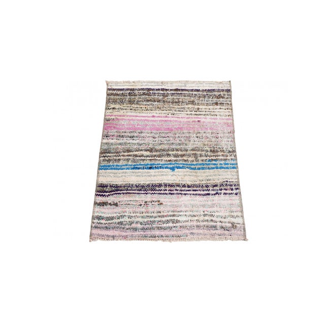 Decorative vintage mini rag rug from Adana region of Turkey. Approximately 45-55 years old. In very good condition. Rare...