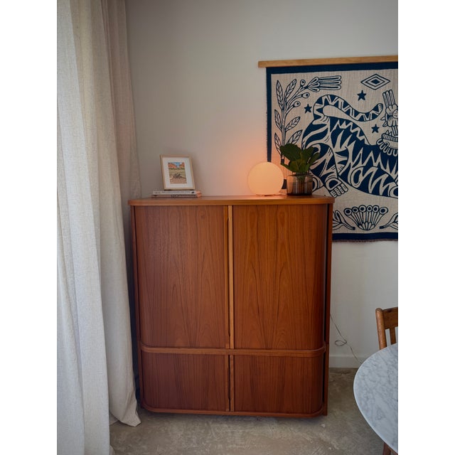 Mid-Century Modern 1960s Laurits M Larsen Tambour Cabinet For Sale - Image 3 of 14