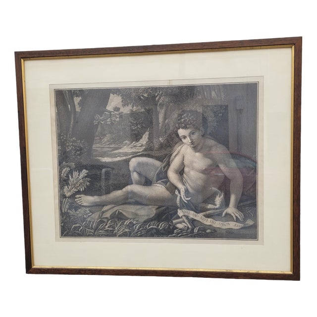 John the Baptist, Engraving, 19th Century, Framed For Sale