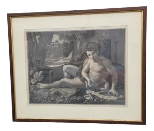 John the Baptist, Engraving, 19th Century, Framed
