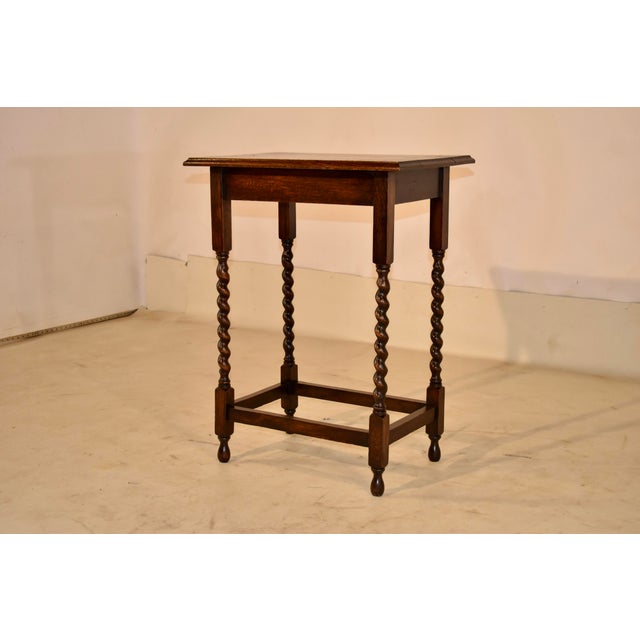 Circa 1900 Edwardian Oak Side Table From England For Sale - Image 4 of 7