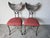 Distinctive and artful, this pair of 1980’s handmade Brutalist dining chairs features bold sculptural forms and a striking...