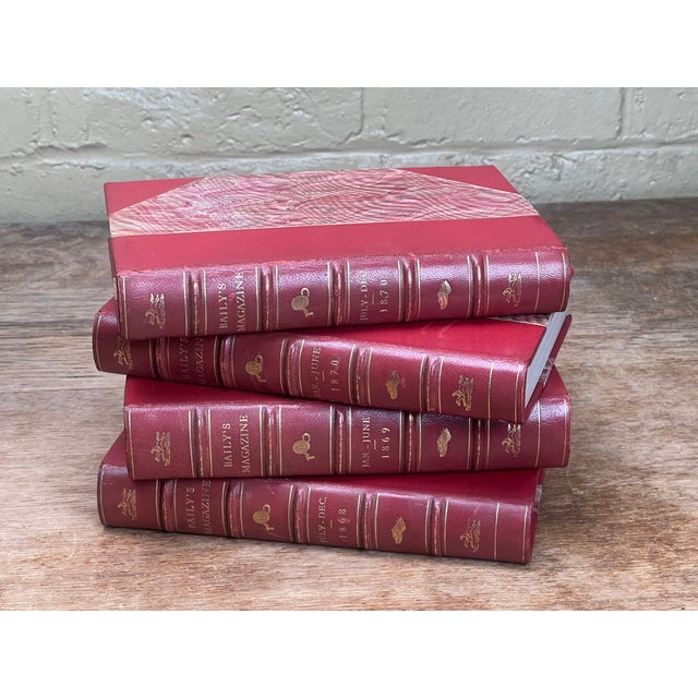 Mid 19th Century Wonderful Collection 10 Volume Bailey's Magazine of Sports & Pastimes Antique Red Leather Spine Books English Country Equestrian Horse For Sale - Image 5 of 14