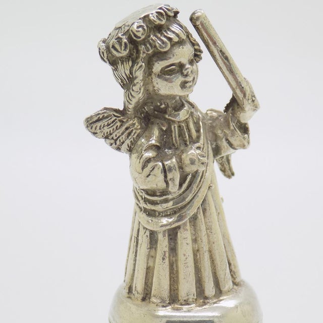 Metal Vintage Italian Silver Brandimarte Angel Bell Figurine, Florence, 1980s For Sale - Image 7 of 14