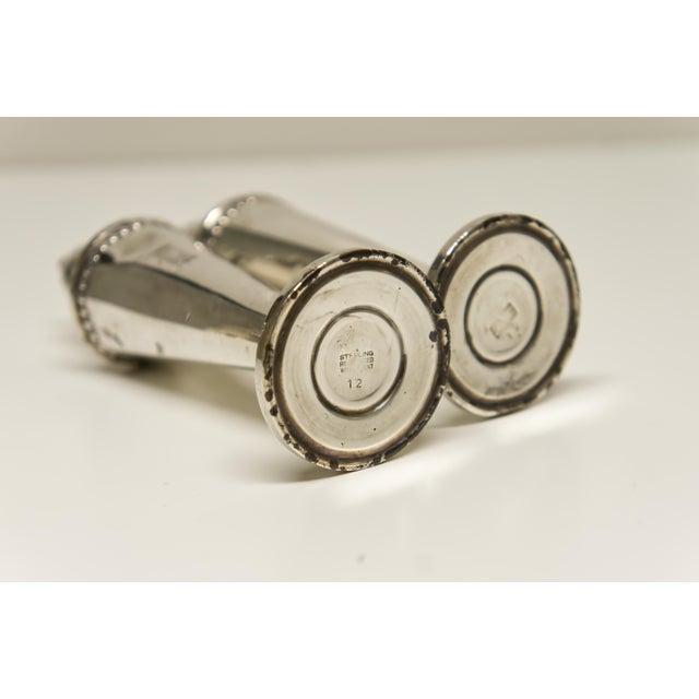 Monogramed "M" Weighted Sterling Silver Salt and Pepper Shakers For Sale In Louisville - Image 6 of 8