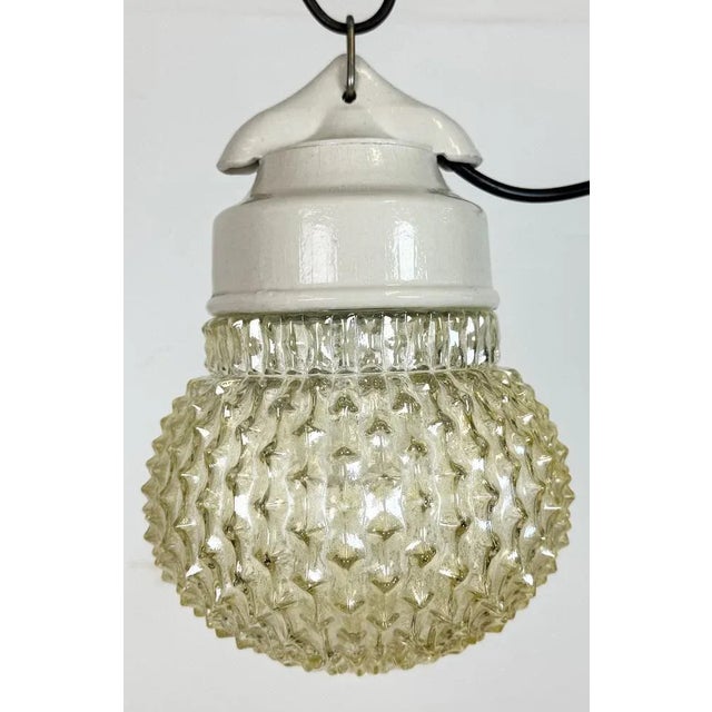 Vintage White Porcelain Pendant Light, 1970s For Sale - Image 6 of 15