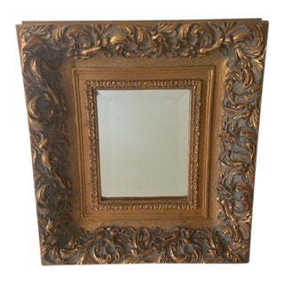 Vintage Gold Finish Framed Wall Mirror For Sale