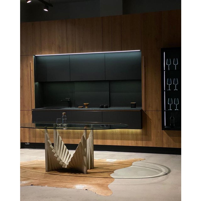 Vintage Travertine Dining Table For Sale - Image 3 of 7