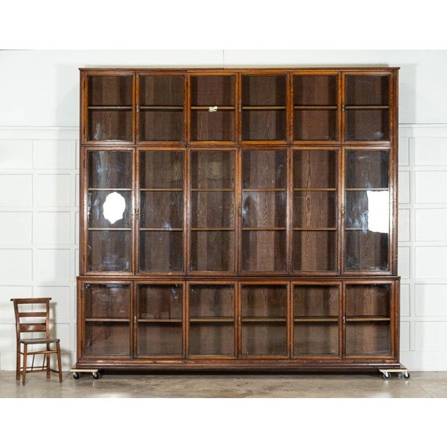 Oak Glazed Haberdashery Bookcase Cabinet, 1890 For Sale - Image 4 of 15