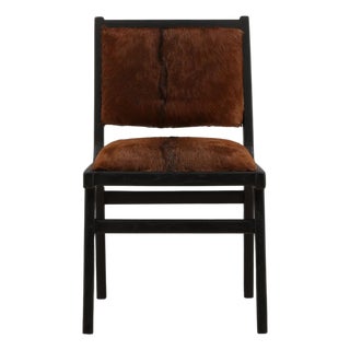 Rustic Modern Chestnut Hide Dining Chair For Sale
