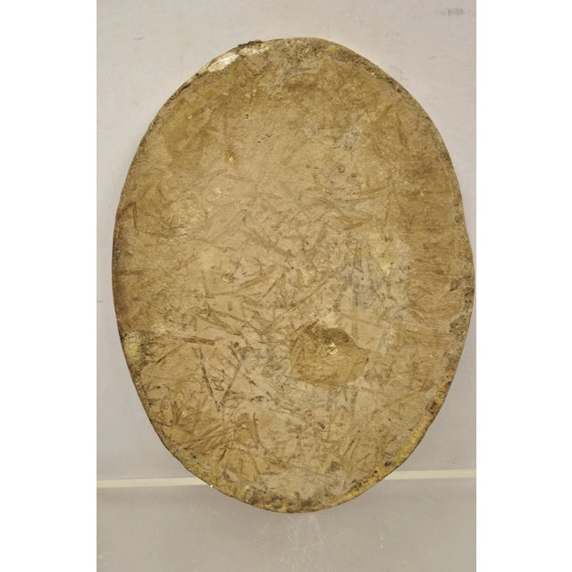 Ceramic Antique Persian Iznik Qajar Style Ceramic Pottery Oval Tile Figure With Bird C3 For Sale - Image 7 of 9