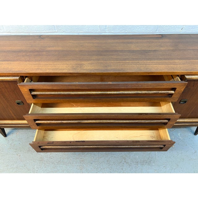 Vintage Mid-Century Walnut Credenza by Bassett For Sale - Image 14 of 17