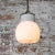 1950s Vintage Industrial White Porcelain Opaline Glass Brass Pendant Light For Sale - Image 5 of 8
