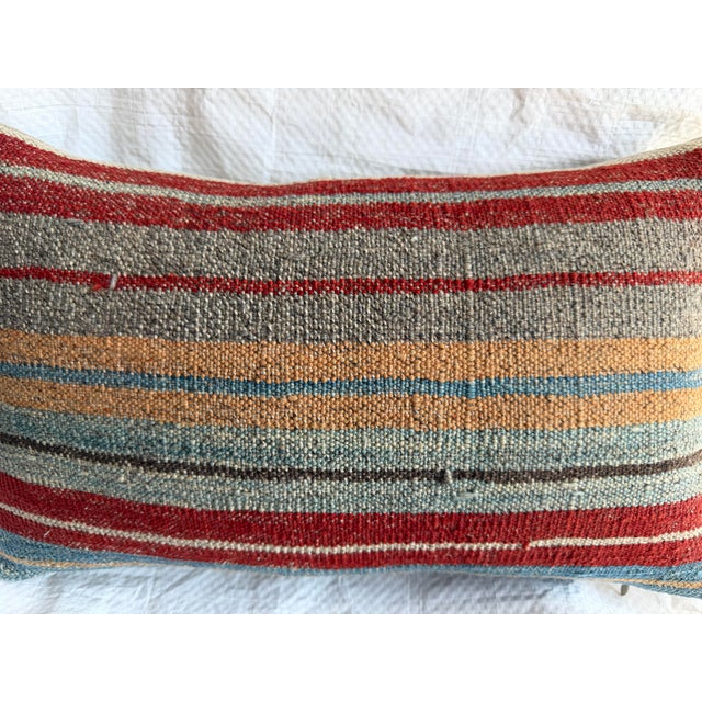 19th Century Antique 19th Century Turkish Kilim Wool Pillow For Sale - Image 5 of 7