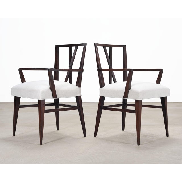 Set of Eight Tommi Parzinger X-Back Mahogany Dining Chairs For Sale - Image 13 of 18