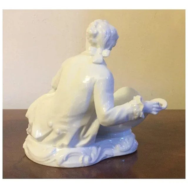 19th Century Antique 19th Century Meissen Blanc De Chine Porcelain Figural Sweetmeat Table Garniture For Sale - Image 5 of 13