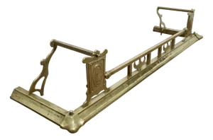 Large Victorian Art Nouveau Brass Fender