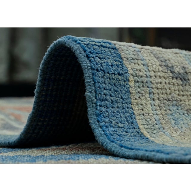 Blue Turkish Oushak Rug 9'9" x 12'11" #18527 For Sale - Image 8 of 8