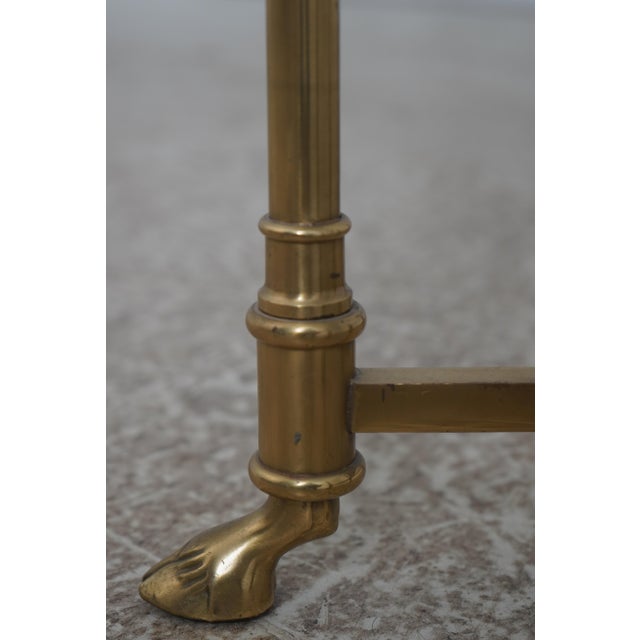 Labarge Brass & Glass Pedestal Table Stand For Sale - Image 9 of 10
